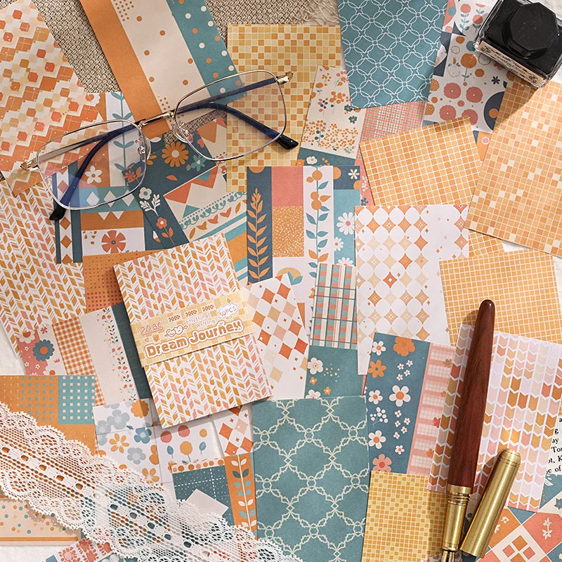 50pcs Vintage Paper Multi Style Deco Retro Stationery Supplies Writing Paper Junk Journal Label Scrapbooking Material Supplie