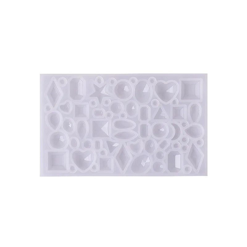 1PCS DIY mirror jewelry crystal Epoxy resin mold love geometry moon variety gemstone pendant mold - mold
