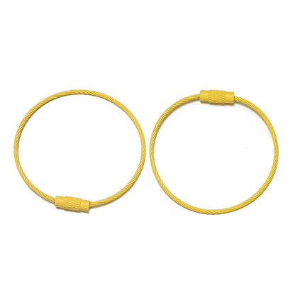10pcs/lot 50mm Iron Key Ring Colorful Keychain Rings Screw Lock for Jewelry Making Keychain DIY Findings - Yellow