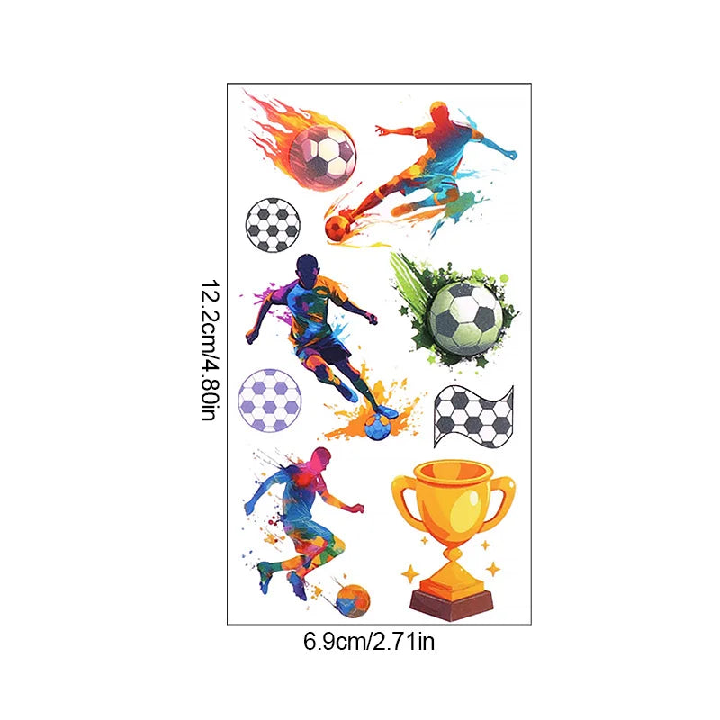 10pcs Soccer Temporary Tattoo Stickers Kids Boys Birthday Party Favors Sport Football Party Decoration Pinata Fillers Toy Gif
