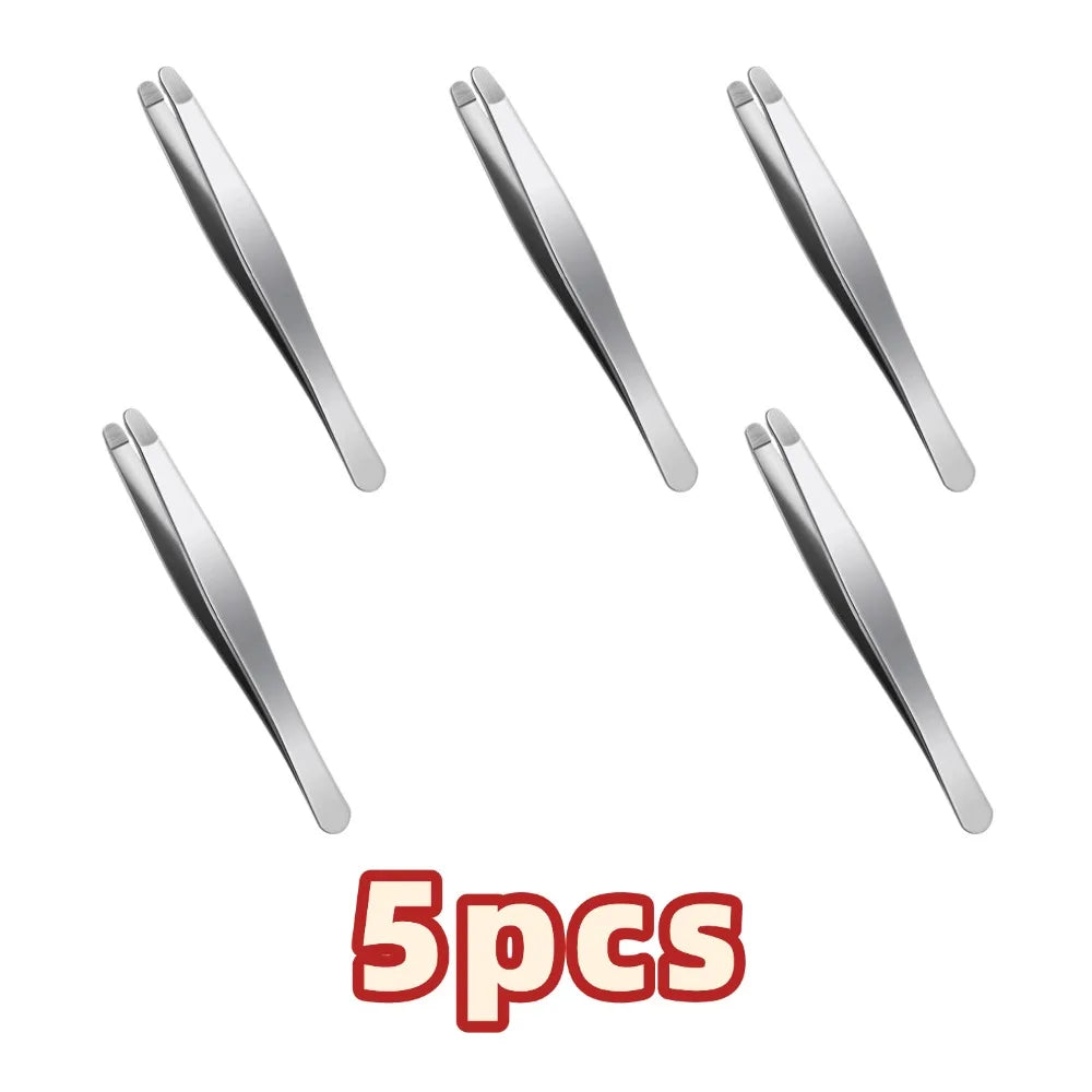 Stainless Steel Brow & Facial Hair Remover Eyebrow Tweezers Non-slip Makeup Remover Tweezer Tools Hair Removal Makeup Tools -