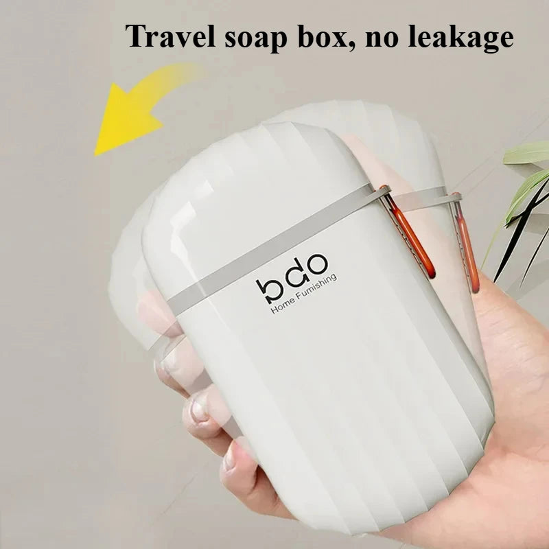 Travel Portable Soap Box with Lid Sealed and Drainable Small Soap Case Bathroom Drain Tray for Camping Traveling Soap Contain