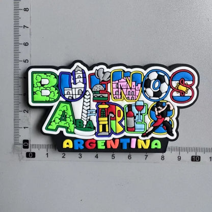 Argentine Travel Souvenirs PVC Fridge Magnets Tourist Souvenir Fridge Decorations Gifts - Argentina F