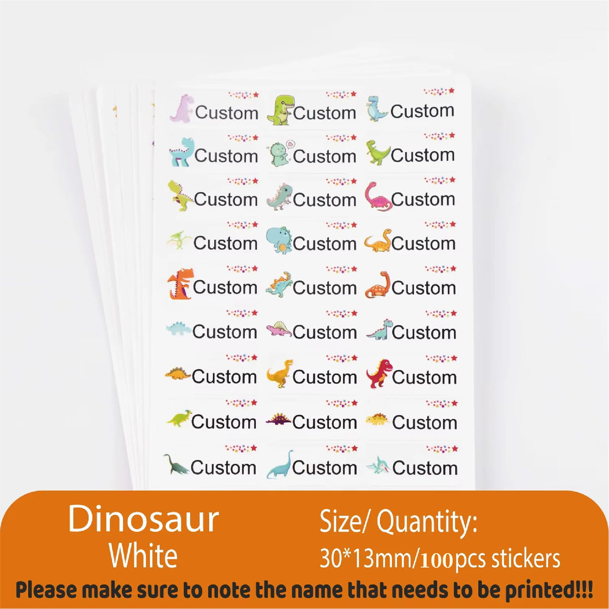 Custom Kawaii Name Tag Sticker Waterproof Stickers Decals Personalized Label for Children School Stationery Bottle
