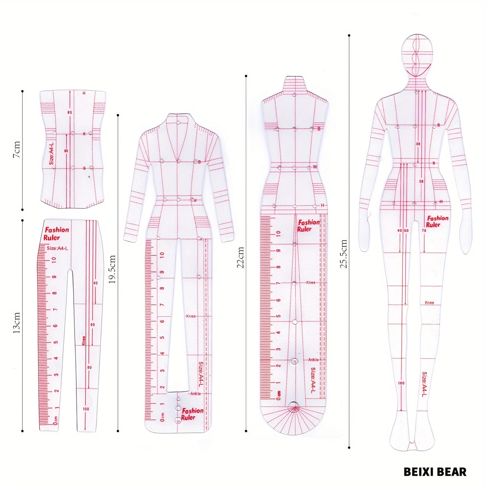 Transparent Body Model Skirt Design Template - Hand drawn Fashion Model Pattern, Suitable for Sewing and Weaving