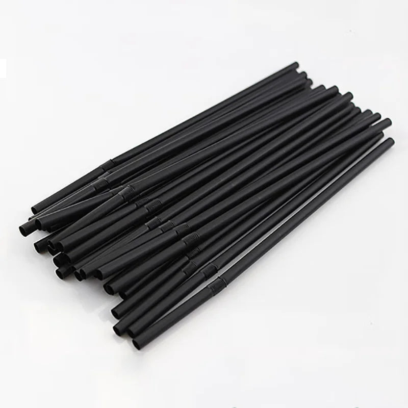 50-1000Pcs Drinking Straws Colorful & Black Rietjes Flexible Wedding Party Supplies Drinking Straws Kitchen