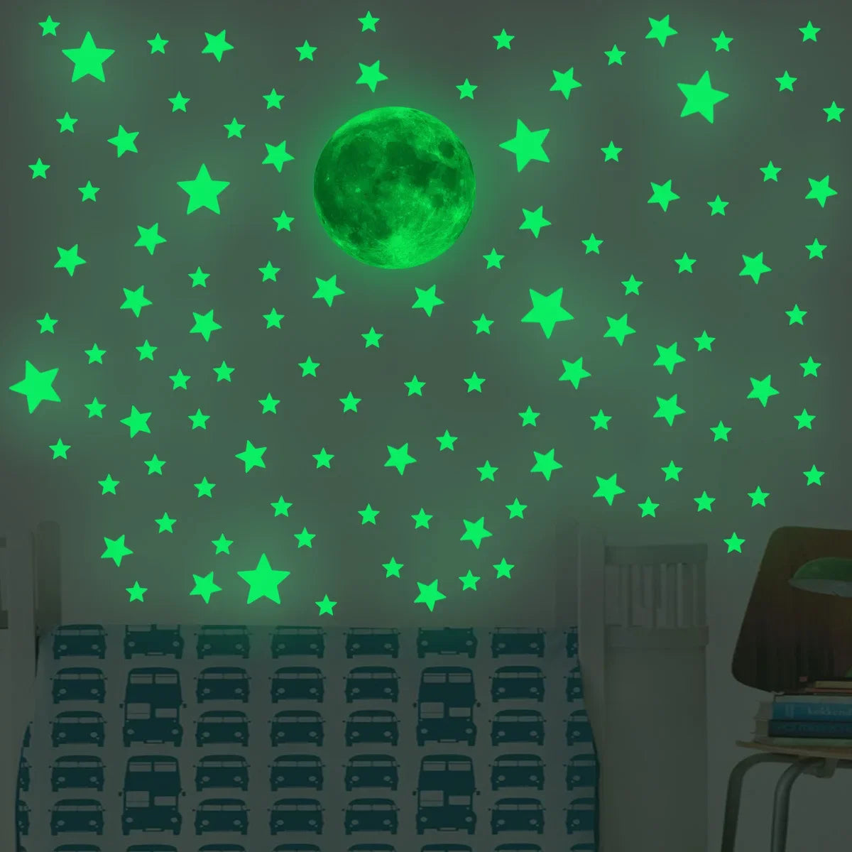 Luminous Moon Stars Wall Stickers for Kids room Bedroom Decor Glow in the dark Earth Wall Decals Noctilucent Stickers Home De