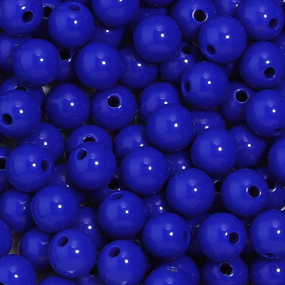10-100Pcs/Lot 6-20mm Solid Color Round Acrylic Beads Loose Spacer Beads For DIY Keychains Decoration Handmade Crafts Accessor
