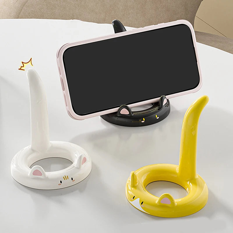Cute And Sweet Cartoon Cat Mobile Phone Holder, Creative Desktop Mini Mobile Phone Holder, Can Be Used As A Decorative Orname