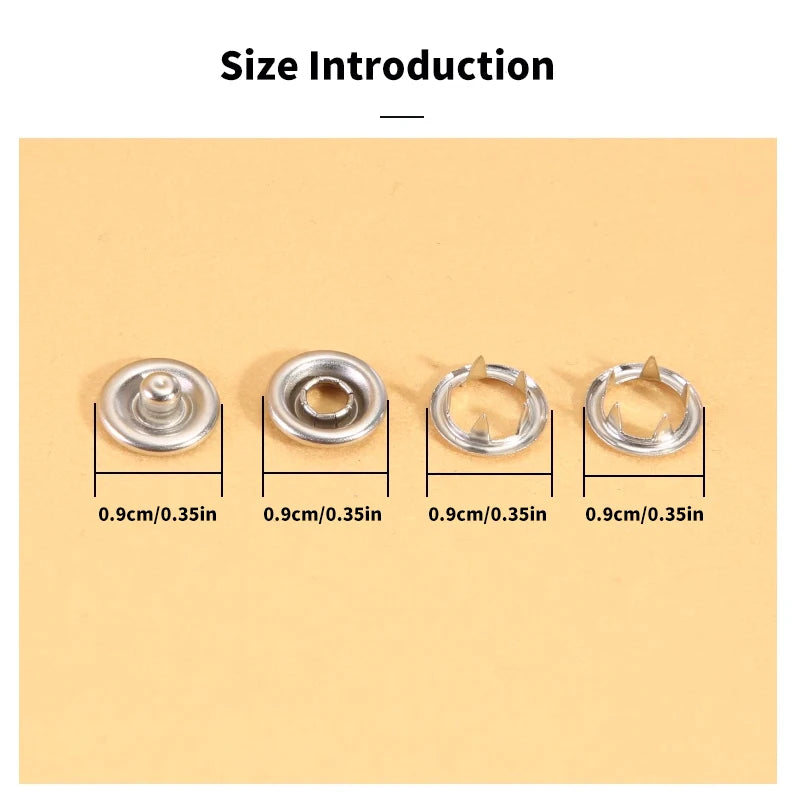 Snap Button Kit With Hand Pressure Pliers 50pcs 100pcs Snaps , Metal Snaps For Sewing, Sewing Snaps For DIY Crafts Clothes Ha