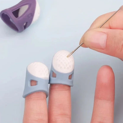 Silicone Thimbles Finger Tips Protector Anti-Slip Finger Covers Hand Cross-stitch Sewing DIY Tools Household Sewing Accessori