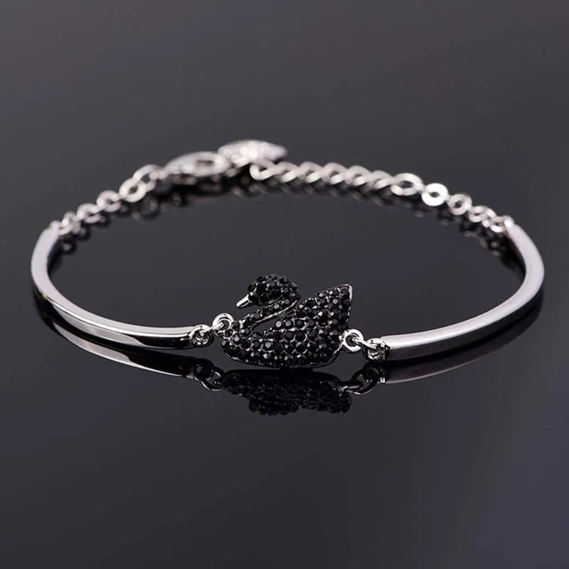 Luxury Zircon Charm Bracelet Jewelry Accessories for Women's Party Gifts Fashion Gold Rose Gold Swan Bangle