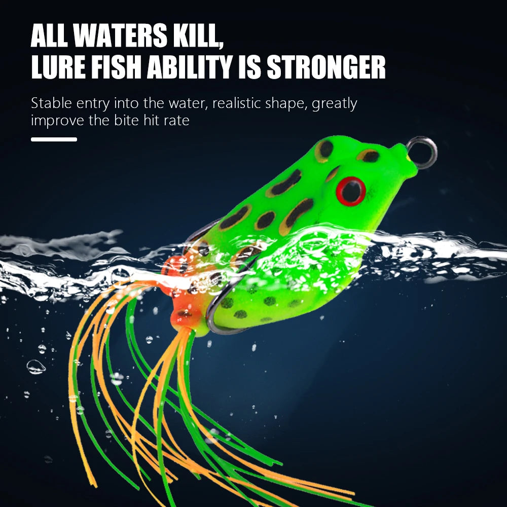 Popper Frog Soft Lure Predator Fishing Topwater Wobblers Walk Fish Lure for Catfish 4cm 5cm 5.8 cm Fishing Tackle​
