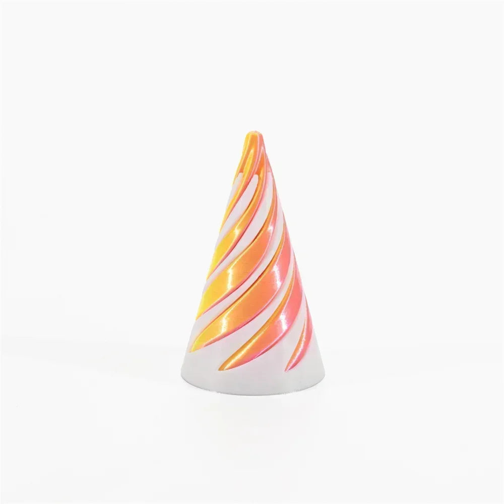 3D Printed Spiral Cone Pyramid Passthrough Sculpture Pass Through Pyramid Toy Mini Vortex Thread Illusion Cone Spiral Ornamen