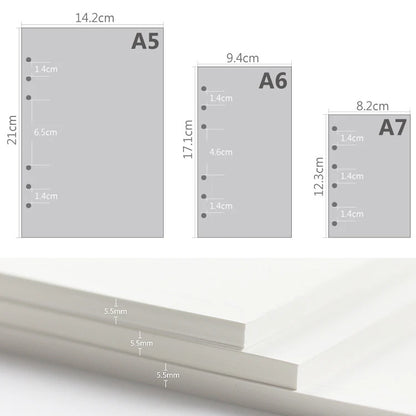 A5 A6A7 45 Sheets Loose Leaf Notebook Refill Spiral Binder Inner Page Weekly Monthly To Do Line Dot Grid Inside Paper Station