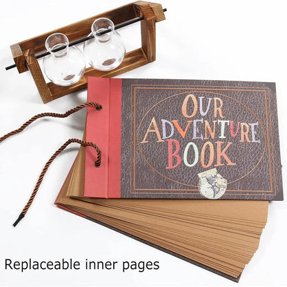 40 Pages DIY Adventure Album Photo Album Handmade Scrapbook Adventure Book Retro Kraft Album Anniversary Wedding Guest Book