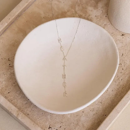 Custom Lariat Name Necklace Personalized Y Necklace Dainty Drop Name Jewelry Initials Necklace for Women Unique Gift for Her