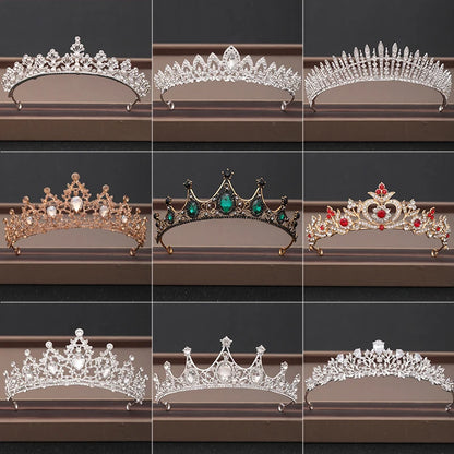 Bridal Baroque Rhinestones Crystal Tiaras Wedding Crown Hair Jewelry for Women Party Crowns Bride Accessory