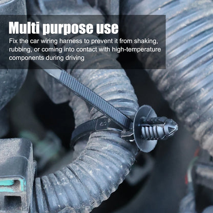 Push Mount Cable Ties Clip Self Locking Zip Tie for Car Automotive Wire Harness Nylon Straps Wire Cable Management Fastener
