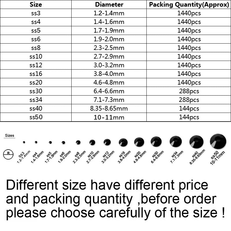 JUNAO 100Gross SS3 SS4 SS5 SS6 SS30 SS40 SS50 Large Size Crystal AB Glass Rhinestone Flatback Crystals Non Hotfix Strass For 