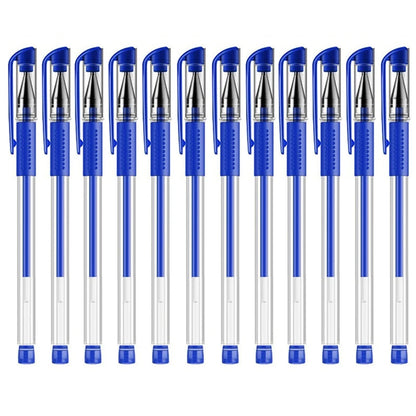 3 Gel Pens + 20 Refills Set 0.5mm Black Blue Red Ink Journal Writing School Supplies Stationery - Blue-12xPens