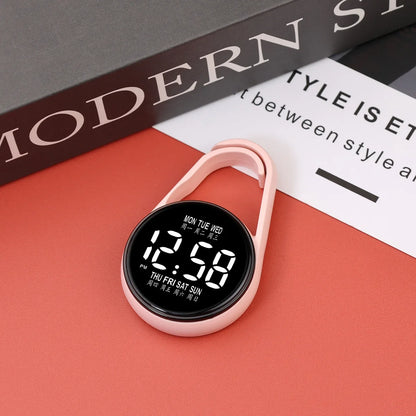 LED Electronic Hanging Watch Night Light Digital Electronic Hanging Watch Pocket Watch - pink