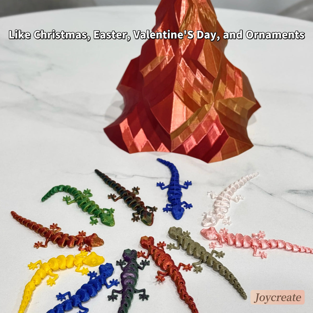 30 pc 3d printed movable joint lizards, colorful and realistic reptile decorations, durable plastic desktop ornaments ons