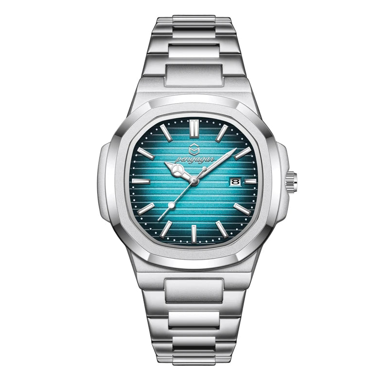 2026 New Luxury Military Man Watch Square Waterproof Luminous Date Week Men Watch Stainless Steel Quartz Men's Watches Reloj+