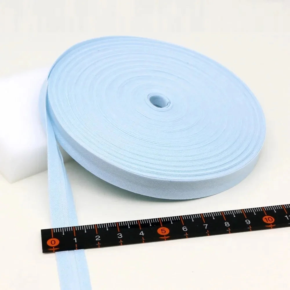 12mm(1/2") Narrow Ironed Single Folded Cotton Solid Color Bias Binding Tape Diy Ribbon Garment Quilt Craft Sewing Accessories