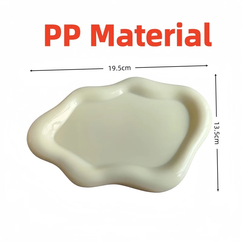 Cloud-Shaped Jewelry Tray Decorative Plate for Rings Earrings Bracelets & Necklaces Plastic Vanity Tray for Women Bedroom Dec