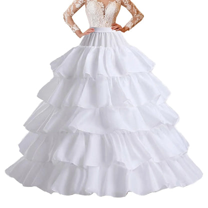 Bridal Wedding Petticoat Underskirt Ball Gown Crinoline Slip Underskirt Bridae Prom Dress Petticoats - 4 Hoops 5 Ruffles