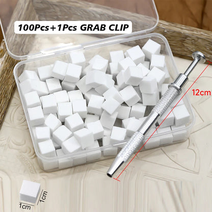 100/50Pcs Square Nail Art Sponge Set Gradient Nail Brushes Gel Polish DIY Design Nail Sponge Grab Pen Manicure Supplies Tools