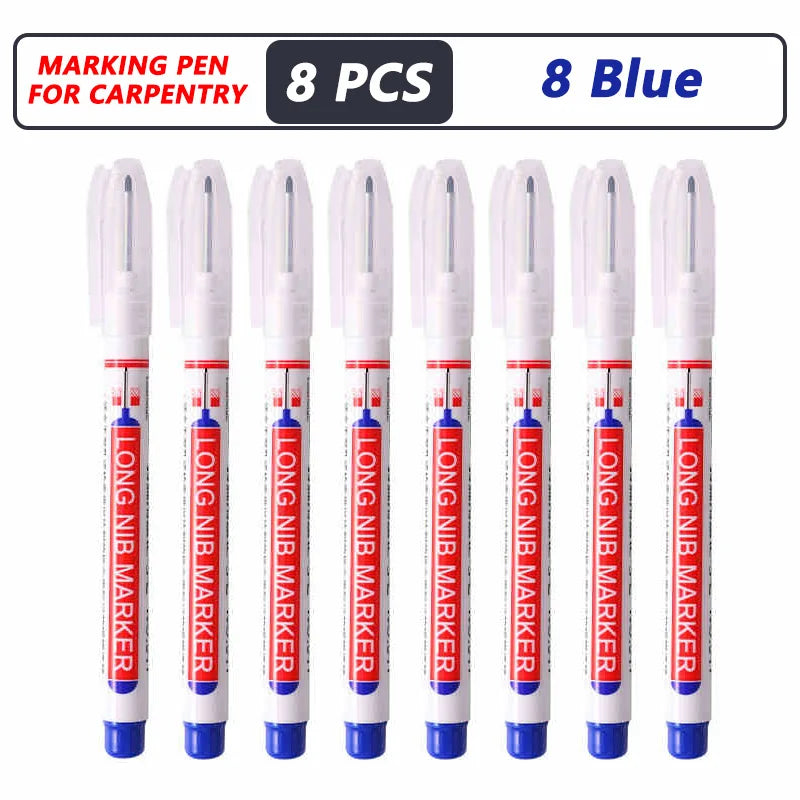 iLMH 1-40PCS Deep Hole Long Nib Head Markers For Metal Perforating Pen Waterproof Bathroom Woodworking Decoration Multi-Purpo