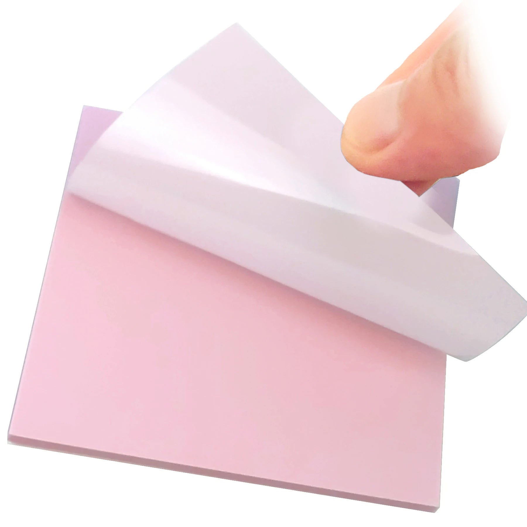 50 Sheets Creative Transparent PET Waterproof Sticky Notes Notepads - School Stationery & Office Supplies - 50 Sheets pink