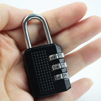 3 Digit Resettable Combination Padlock Luggage Case Padlock Box Black Lock Coded Lock School Gym Locker Sheds 2022