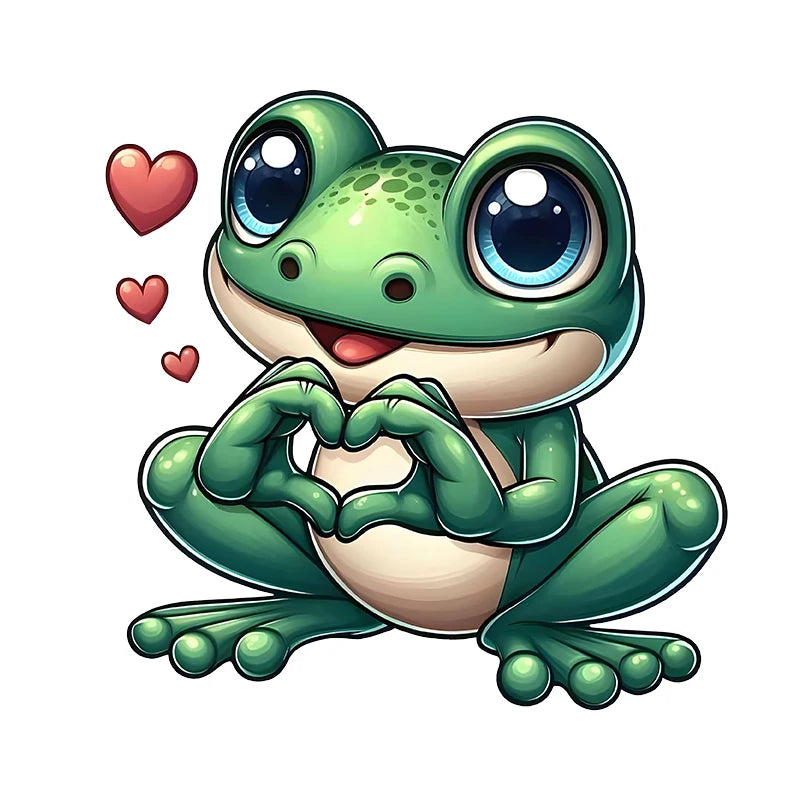 A Cute Cartoon Frog Iron on Transfers for Patches for Clothes Clothing DTF Transfers Ready to Press Iron on Clothing Stickers