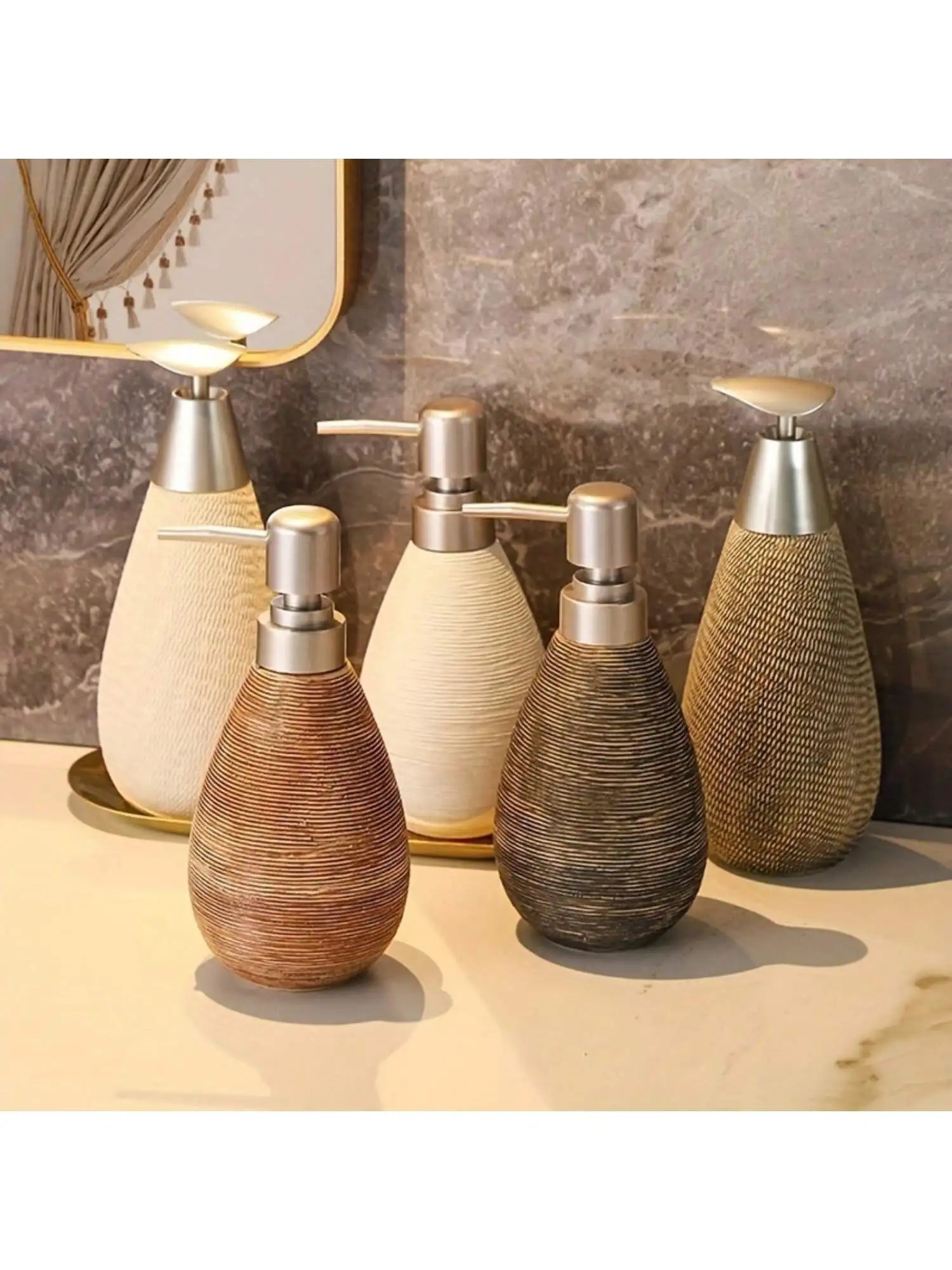 Creative Retro Style Ceramic Push-Type Soap Dispenser With Pump, Hand Soap Bottle, Suitable For Bathrooms Kitchens And Toilet