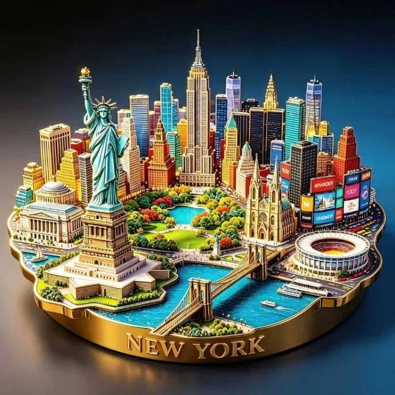 America Travel Souvenirs New York Metal Fridge Magnets United States Manhattan Statue of liberty Fridge Stickers Wedding Gift