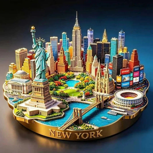 America Travel Souvenirs New York Metal Fridge Magnets United States Manhattan Statue of liberty Fridge Stickers Wedding Gift