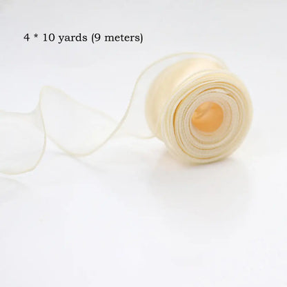40mm 10Yards Fishtail Organza Satin Ribbon Reflective Iridescent Wavy Edge Ribbon for Gift Wrapping DIY Bow Craft Gift Wrappi