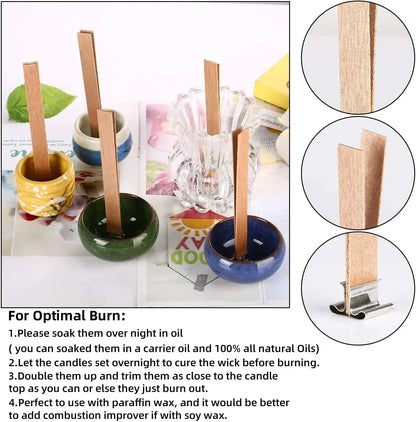 Handmade Soy Wax Candle Wooden Wick DIY Aromatherapy Candle Single Direction Wick Paraffin Wax Candle Crafting Guide