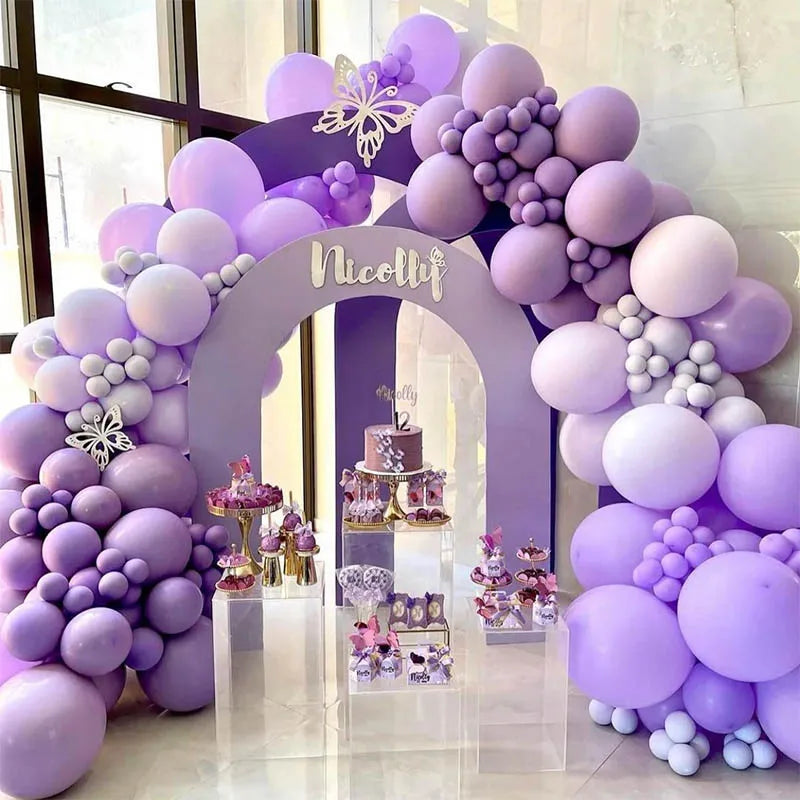 Purple Metal Latex Confetti Balloons Wedding Decoration Matte Globos New Year Birthday Party Decorations Baby Shower Supplies