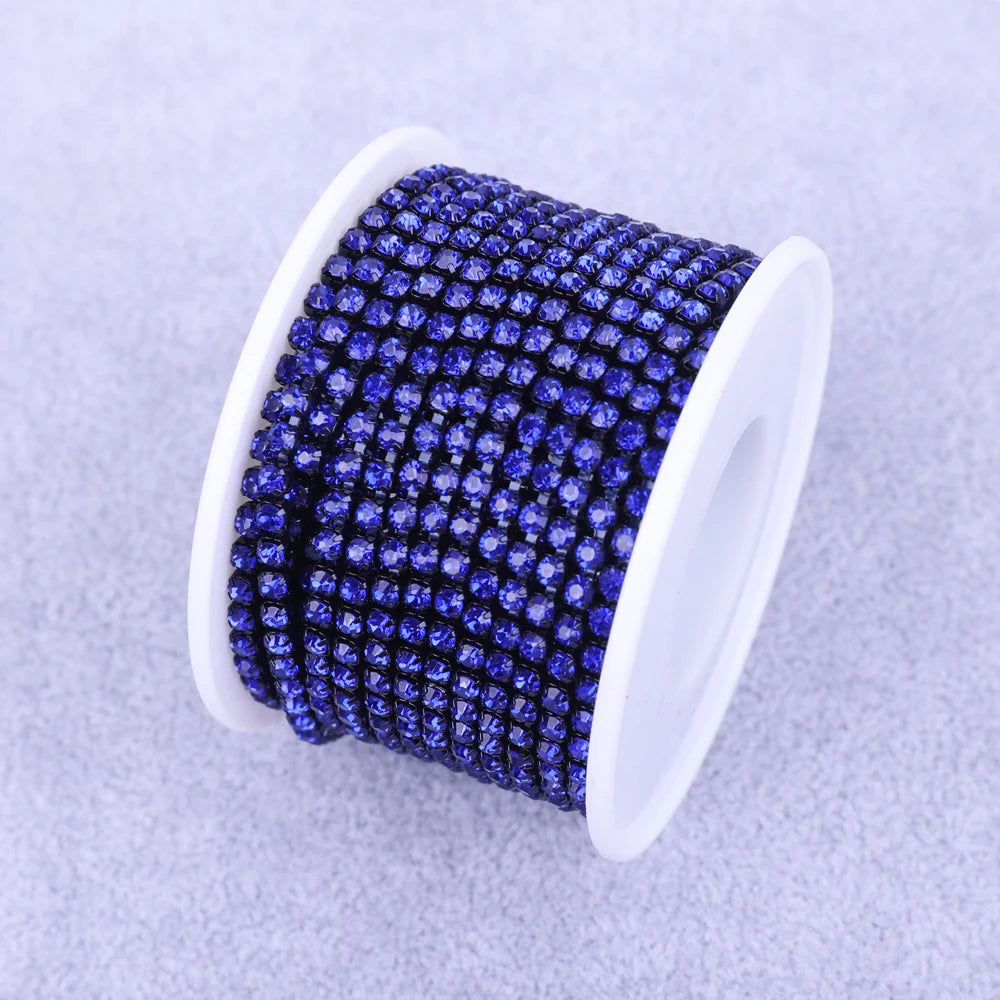 Crystal 10 Yard Rhinestones Trim Stone Cup Chain Gold Diamond Strass Decorative Applique Crystal Trimmings For Dresses - Sapp