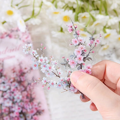 30 Pcs/Pack Vintage plant flowers PET waterproof sticker for DIY scrapbooking Journal Photo Album Decoration Materials Sticke
