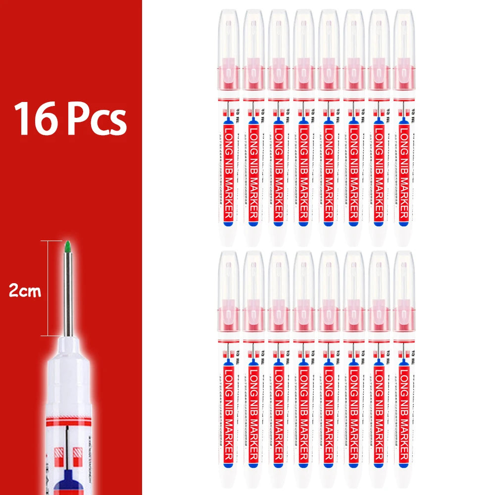 4-80Pcs 2cm Waterproof Long Head Markers Deep Hole Marker Pen for Metal Carpenter Red/Black/Blue/Green Ink Woodworking Tools 