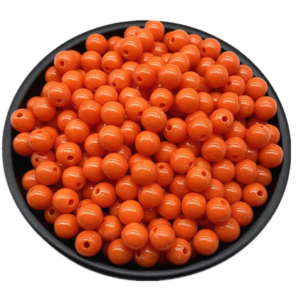 6 8 10mm Acrylic Round Beads for Jewelry Makeing Bracelet Necklace DIY Accessory