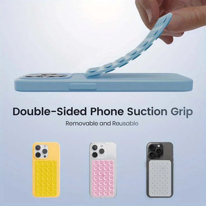 Silicone Suction Cup Phone Stand with Strong Double-Sided No-Hand Grip, Video Fixing Pad, Silicone Rubber Suction, Silicone C