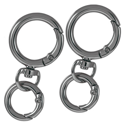 2/5/10 Sets Round Spring Snap Carabiner Clip O Rings Swivel Trigger Hook Metal Clasps Keychain for Handbag Lanyards DIY Craft