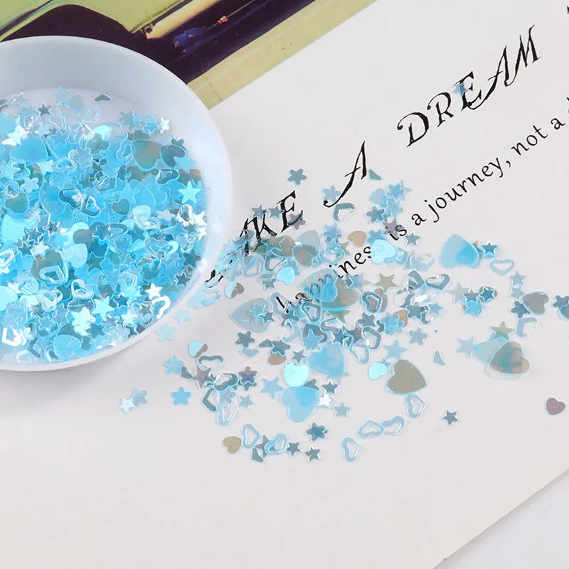10g(2000Pcs)/Pack Various Styles Mixed Colors Shape Loose Sequins DIY nail Craft Jewelry Making, Wedding Decoration confetti 