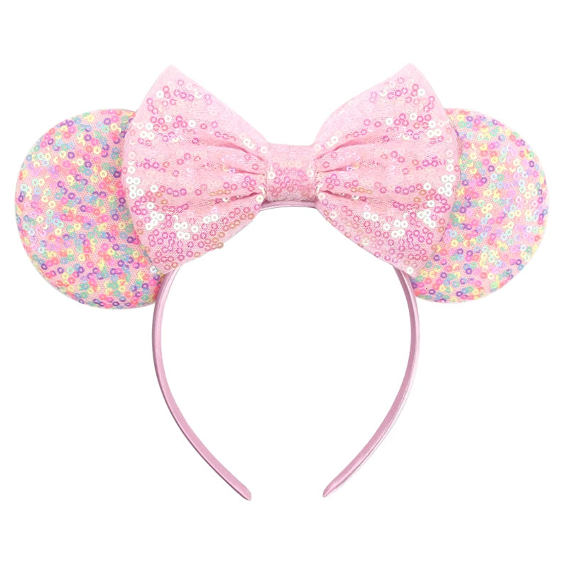 New Christmas Halloween Mouse Ears Headband Cartoon Sequin Bows Headband Birthday Party Princess Cosplay Costume For Women Ad